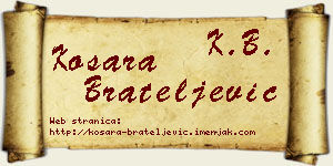 Kosara Brateljević vizit kartica